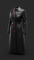 Leather trench coat with structured tailoring
