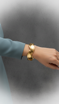 Gold-Plated Cuff Bracelet with Sculptural Curve