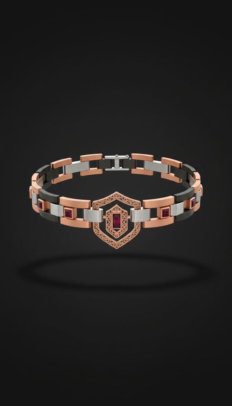 Mixed-metal choker with bold links